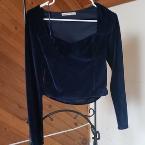 Abercrombie & Fitch Deep Blue Velvet Blouse